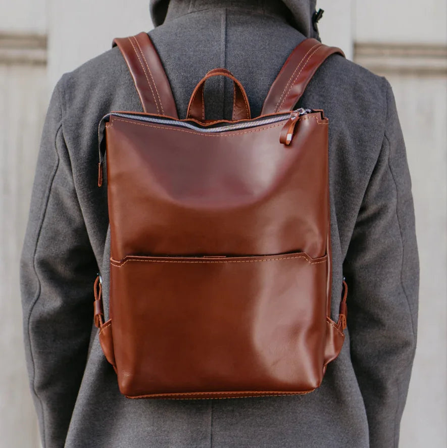 Minimalist Leather Backpack for Work & Travel | Flatrock