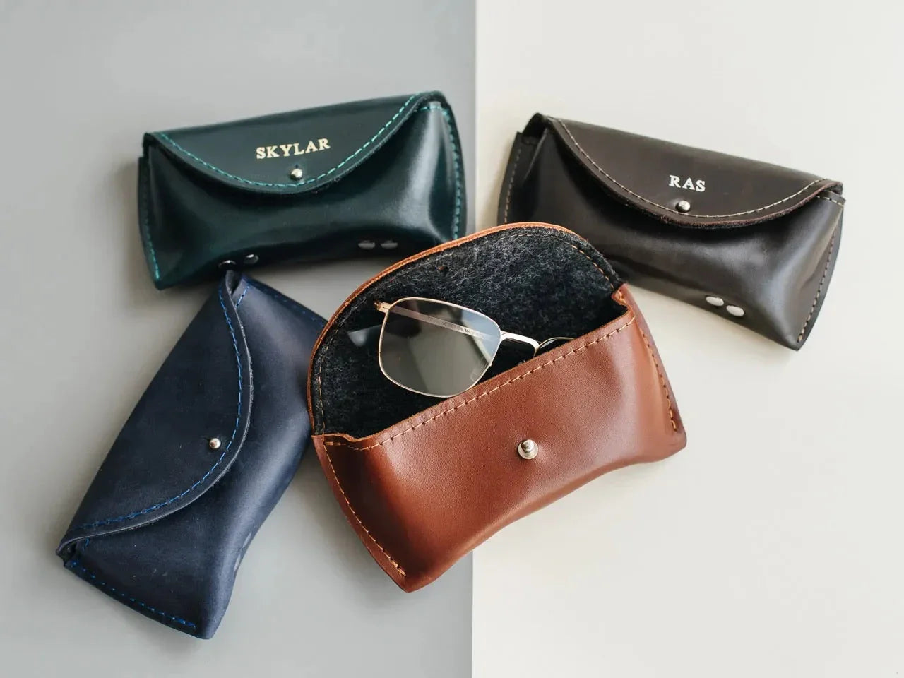 Smooth Leather Case for Sunglasses & Glasses – Handmade