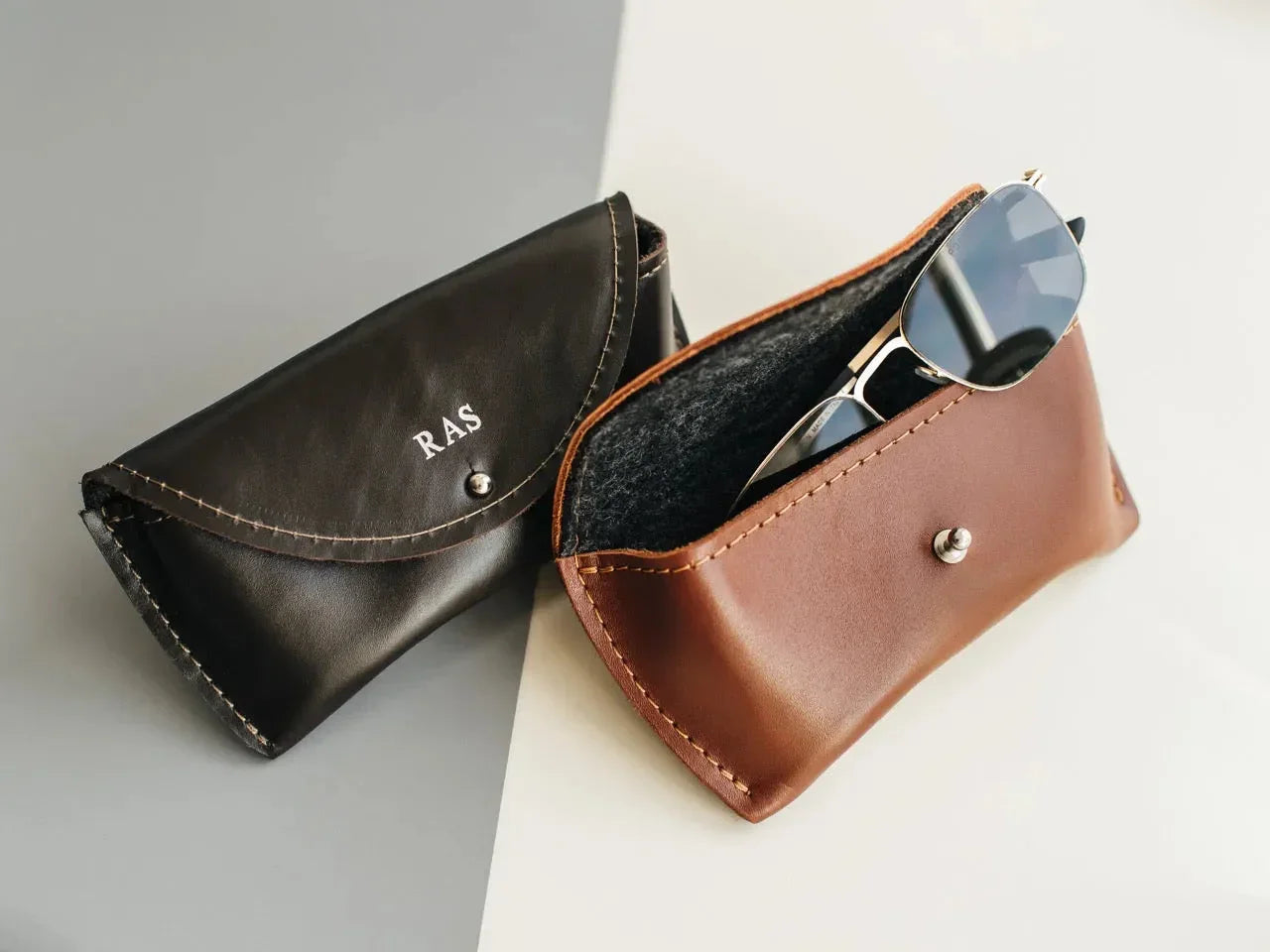 Smooth Leather Case for Sunglasses & Glasses – Handmade