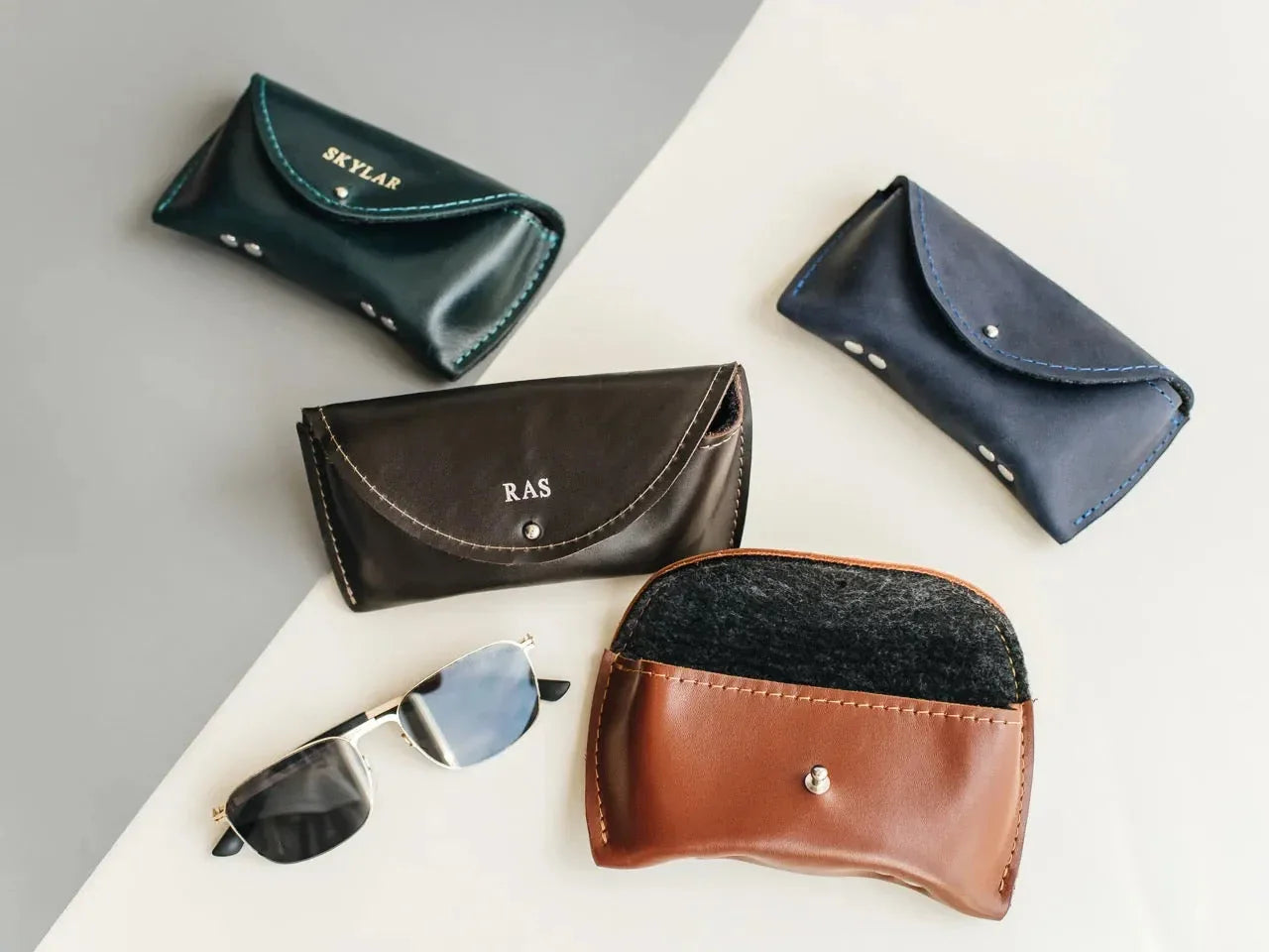 Smooth Leather Case for Sunglasses & Glasses – Handmade
