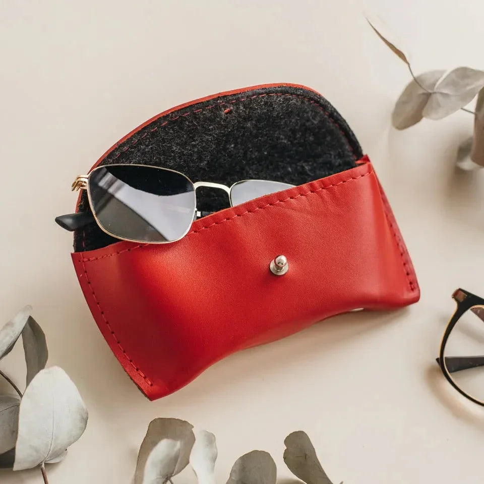 Smooth Leather Case for Sunglasses & Glasses – Handmade