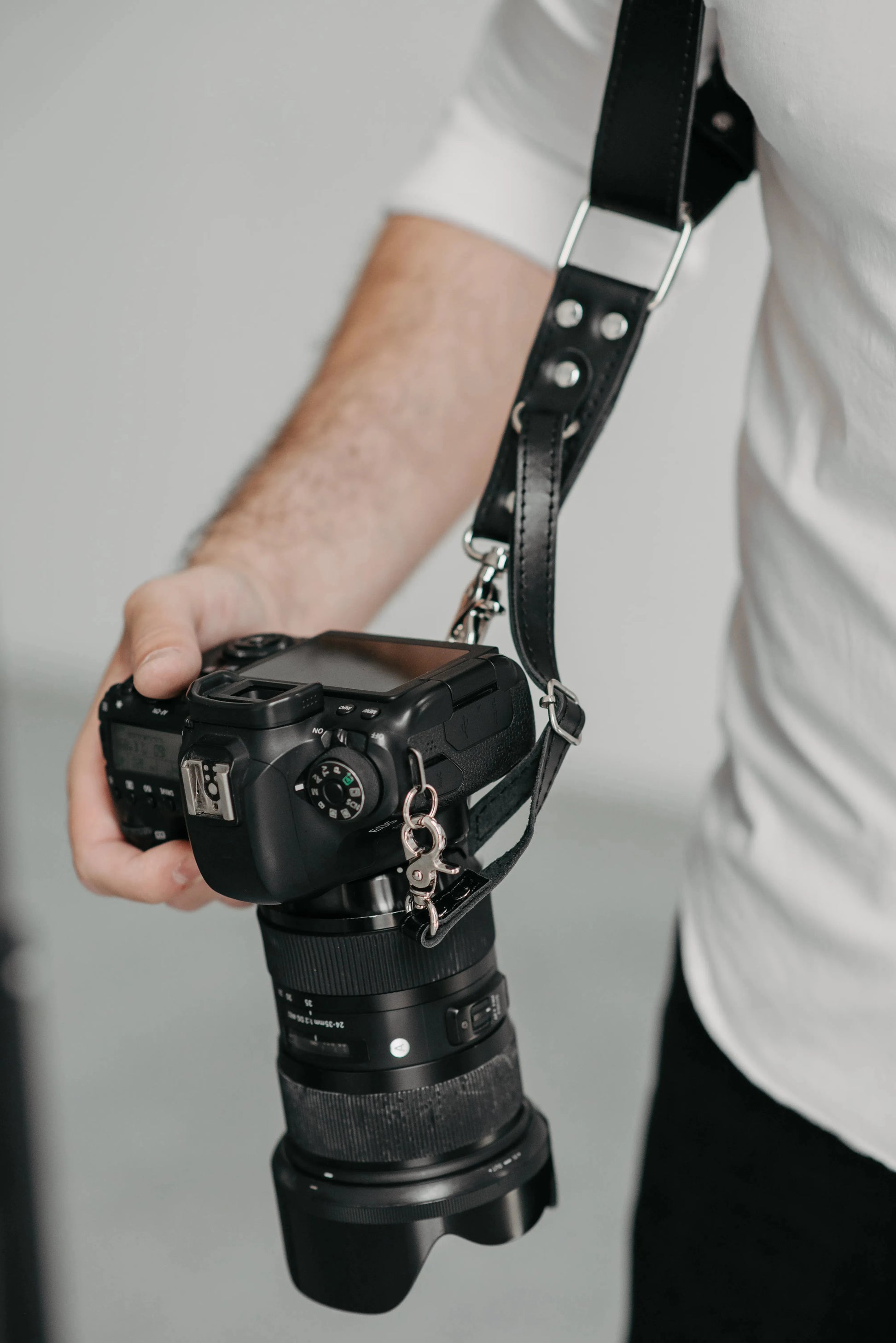 Leather Double Camera Harness | Black - Wenderfarer