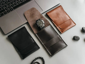 Leather Watch Travel Case – Holds 1/2/3 Watches