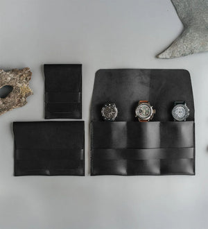 Leather Watch Travel Case – Holds 1/2/3 Watches
