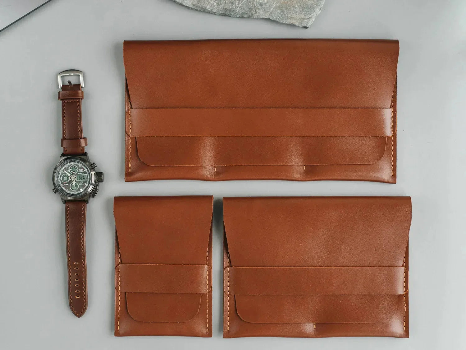 Leather Watch Travel Case – Holds 1/2/3 Watches