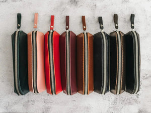 Zippered Leather Case for Pens, Pencils & Small Tools