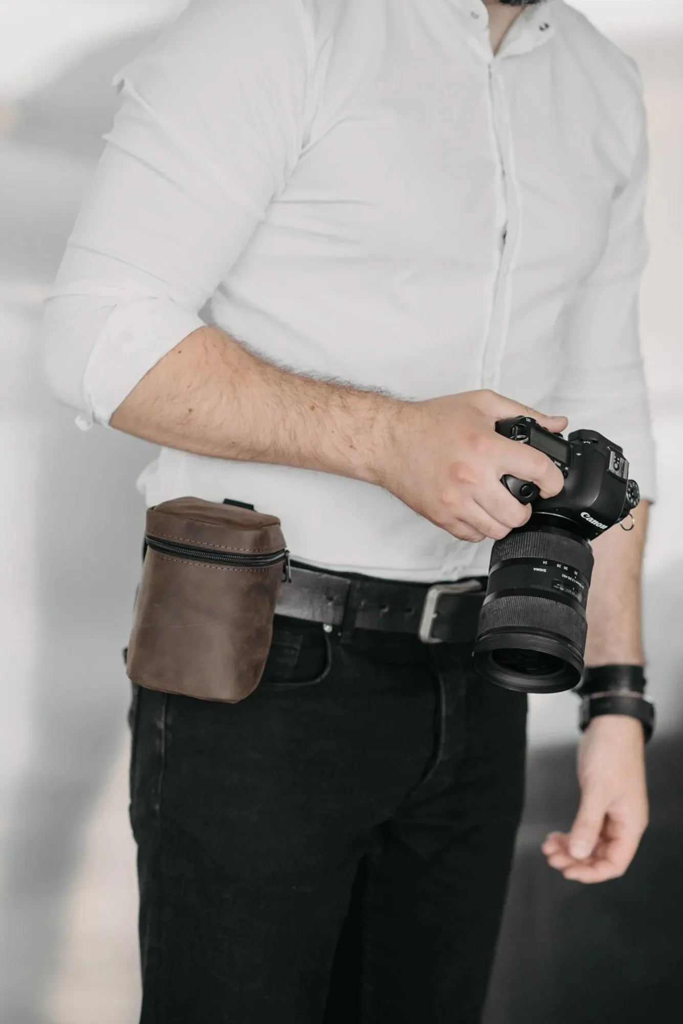 Waxed Matte Leather Camera Lens Pouch – 4 Size Options