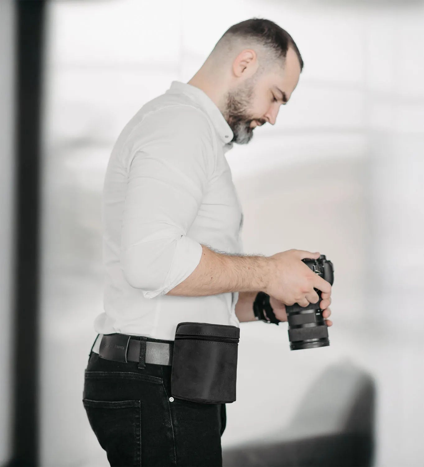 Waxed Matte Leather Camera Lens Pouch – 4 Size Options