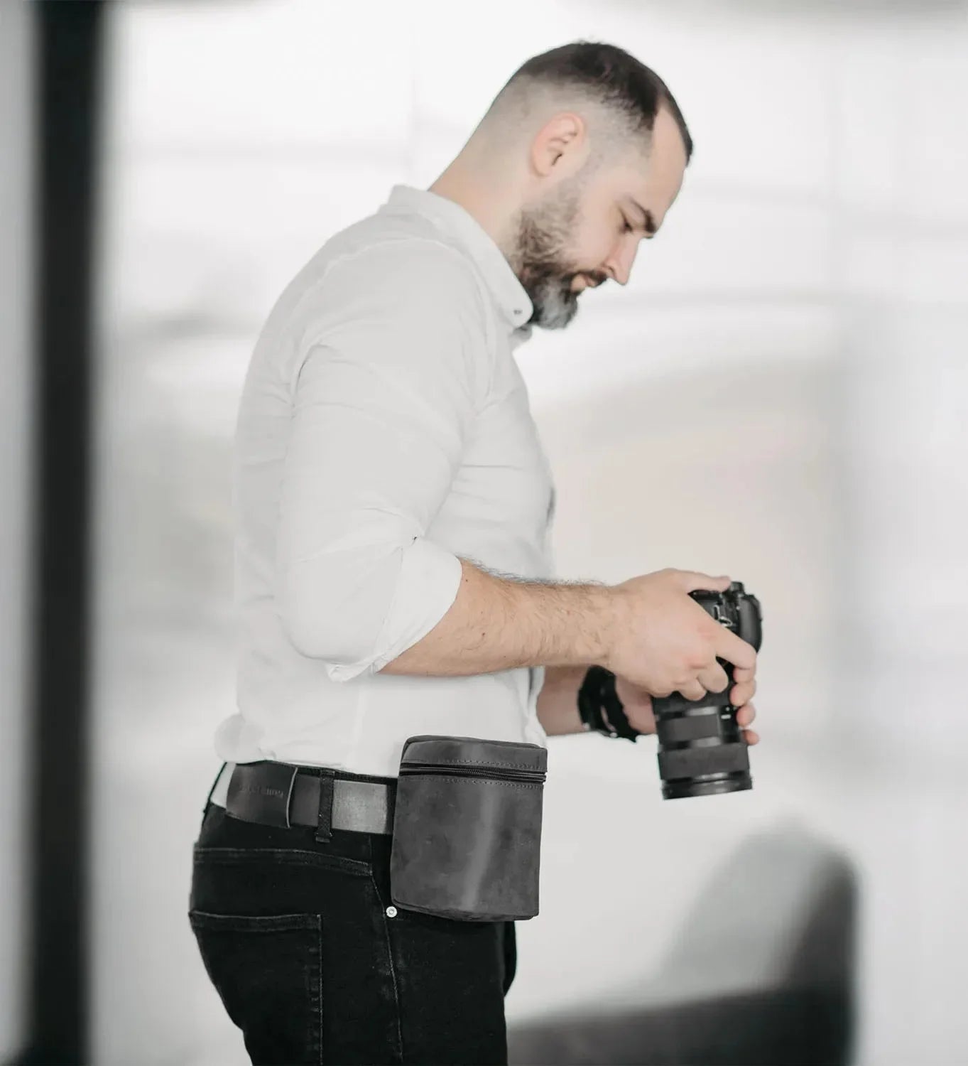 Waxed Matte Leather Camera Lens Pouch – 4 Size Options