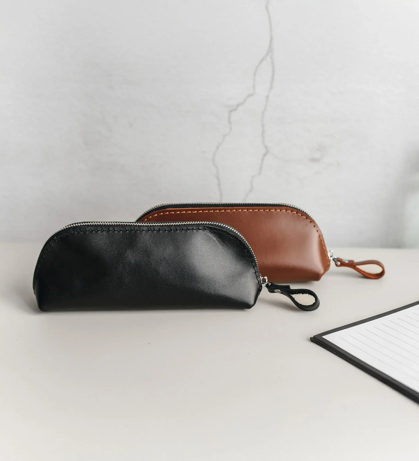 Zippered Leather Case for Pens, Pencils & Small Tools