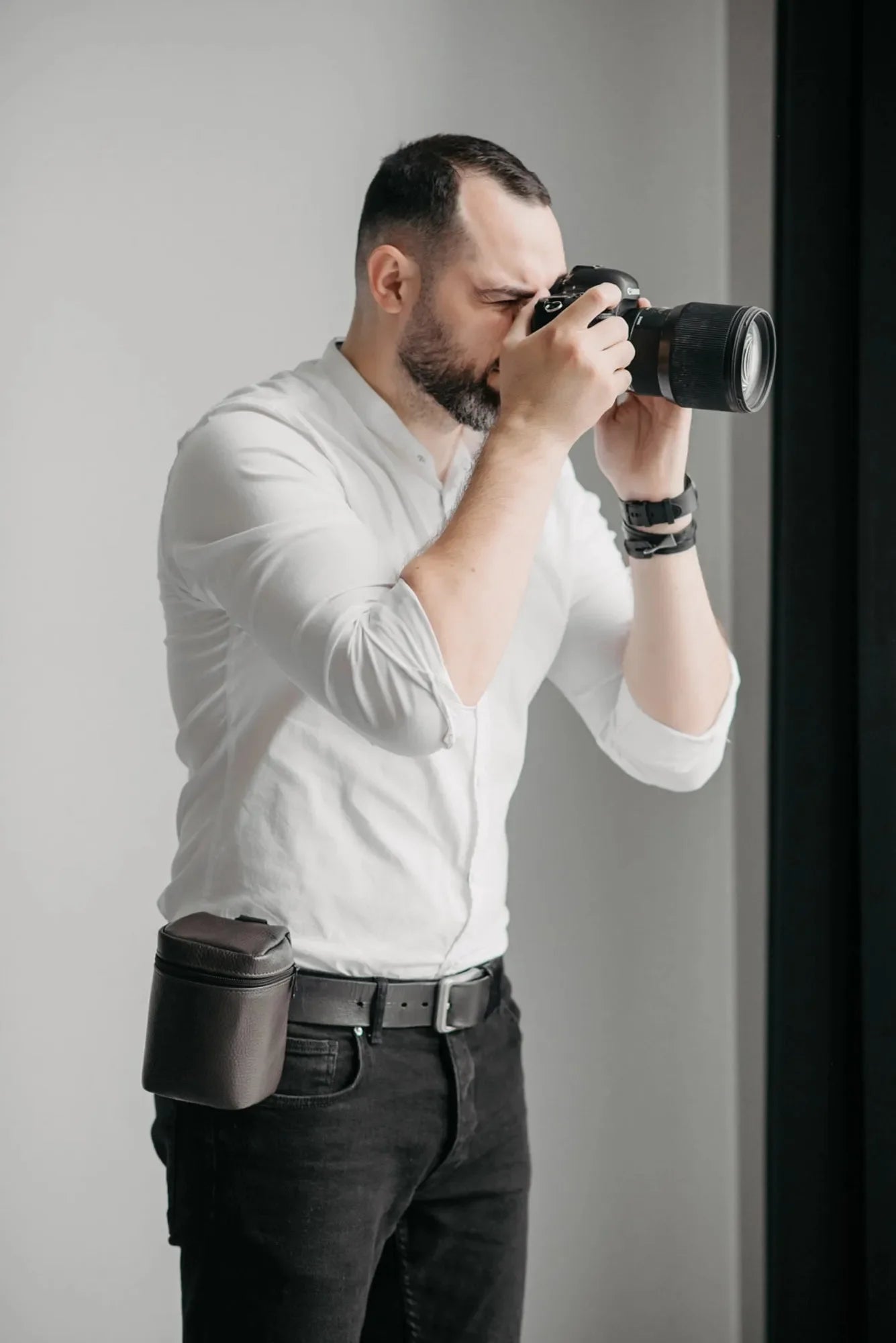 Full-Grain Leather Camera Lens Case | Chocolate Brown - Wenderfarer