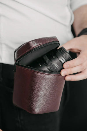 Leather Lens Pouch – Full-Grain Case for Camera Lenses | 4 Sizes
