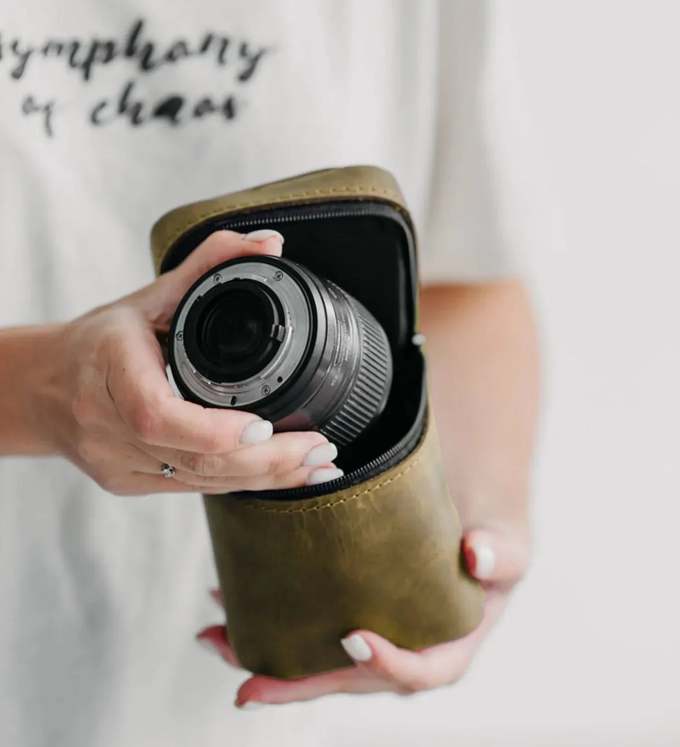 Waxed Matte Leather Camera Lens Pouch – 4 Size Options