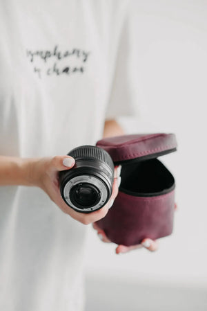 Waxed Matte Leather Camera Lens Pouch – 4 Size Options