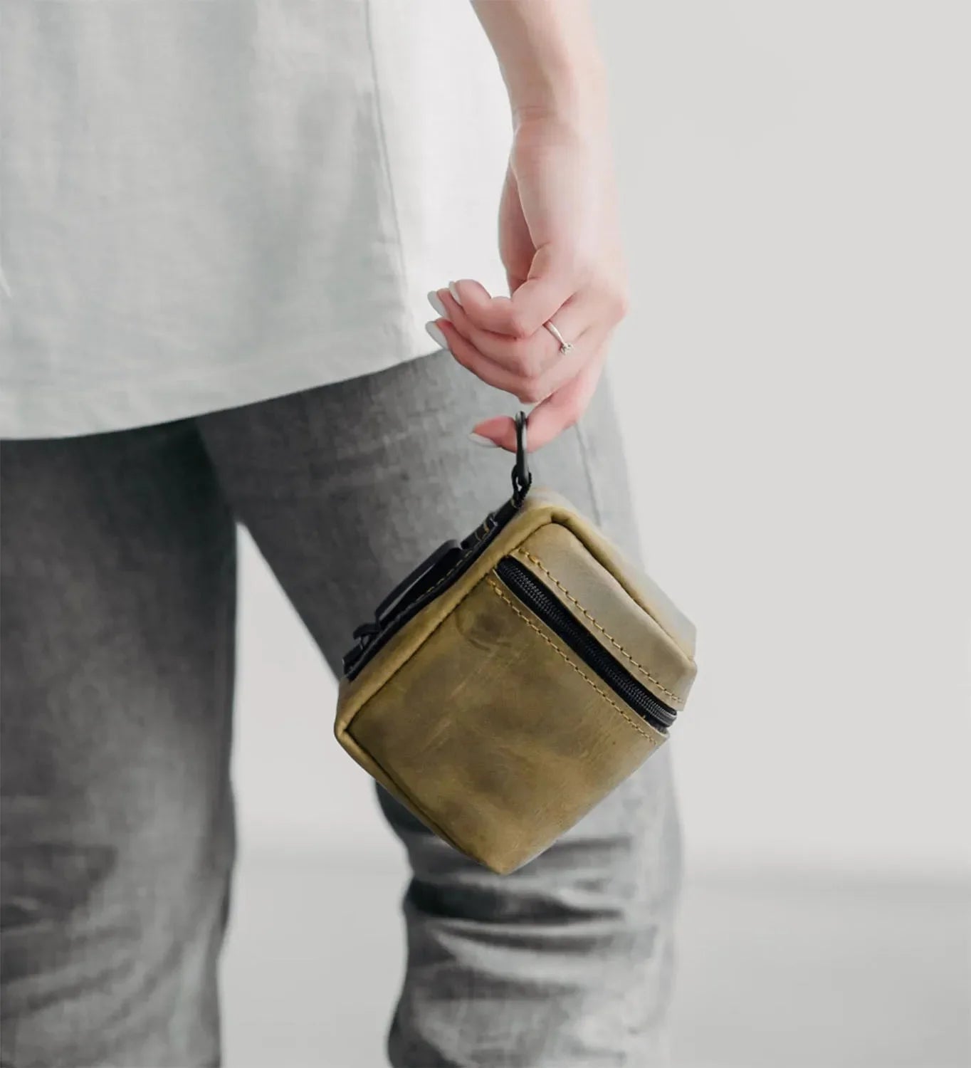 Waxed Matte Leather Camera Lens Pouch – 4 Size Options