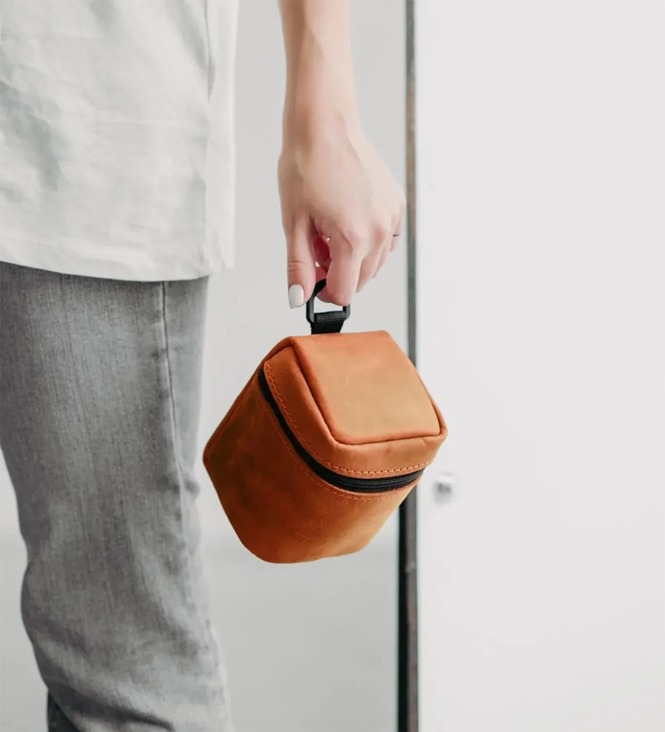 Waxed Matte Leather Camera Lens Pouch – 4 Size Options