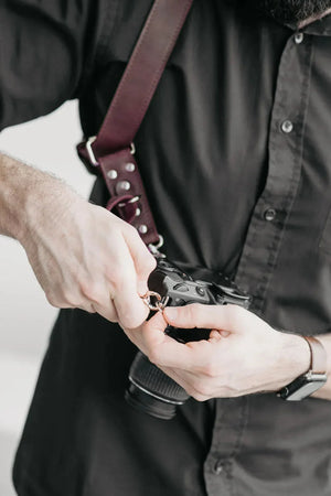 Dual Camera Harness – Matte Leather with Custom Logo Option