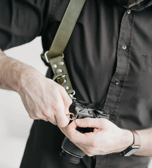 Dual Camera Harness – Matte Leather with Custom Logo Option