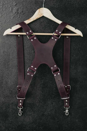 Dual Camera Harness – Matte Leather with Custom Logo Option