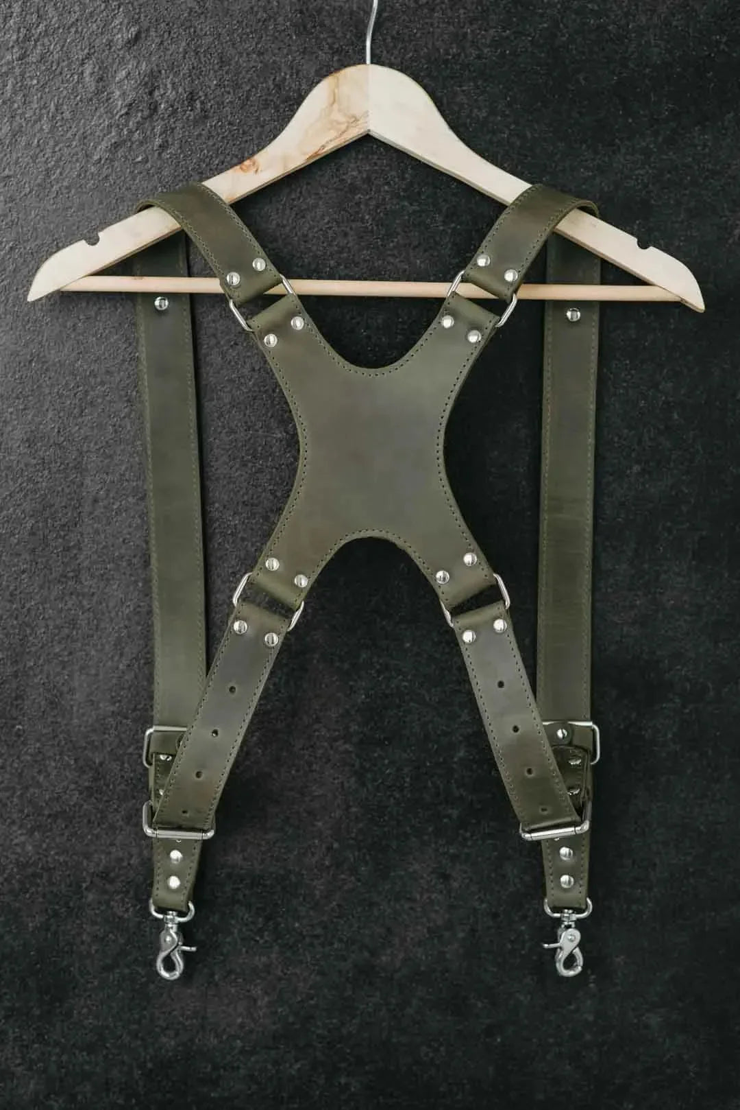 Dual Camera Harness – Matte Leather with Custom Logo Option