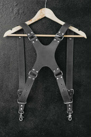 Dual Camera Harness – Matte Leather with Custom Logo Option