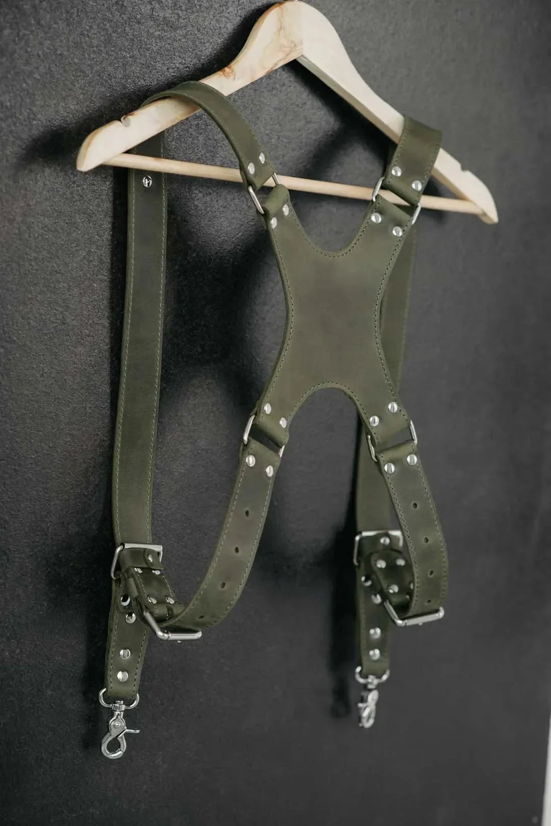 Dual Camera Harness – Matte Leather with Custom Logo Option