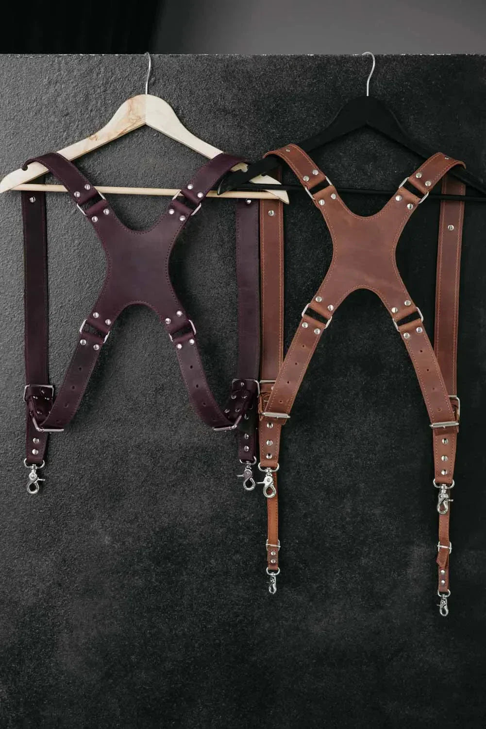 Dual Camera Harness – Matte Leather with Custom Logo Option