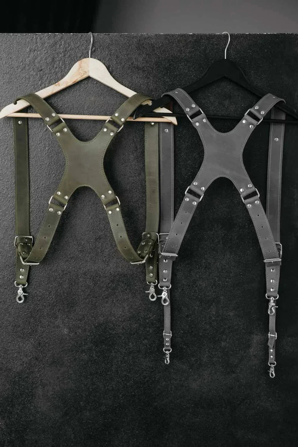 Dual Camera Harness – Matte Leather with Custom Logo Option