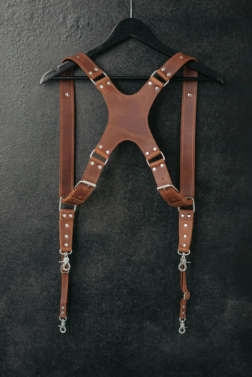 Dual Camera Harness – Matte Leather with Custom Logo Option