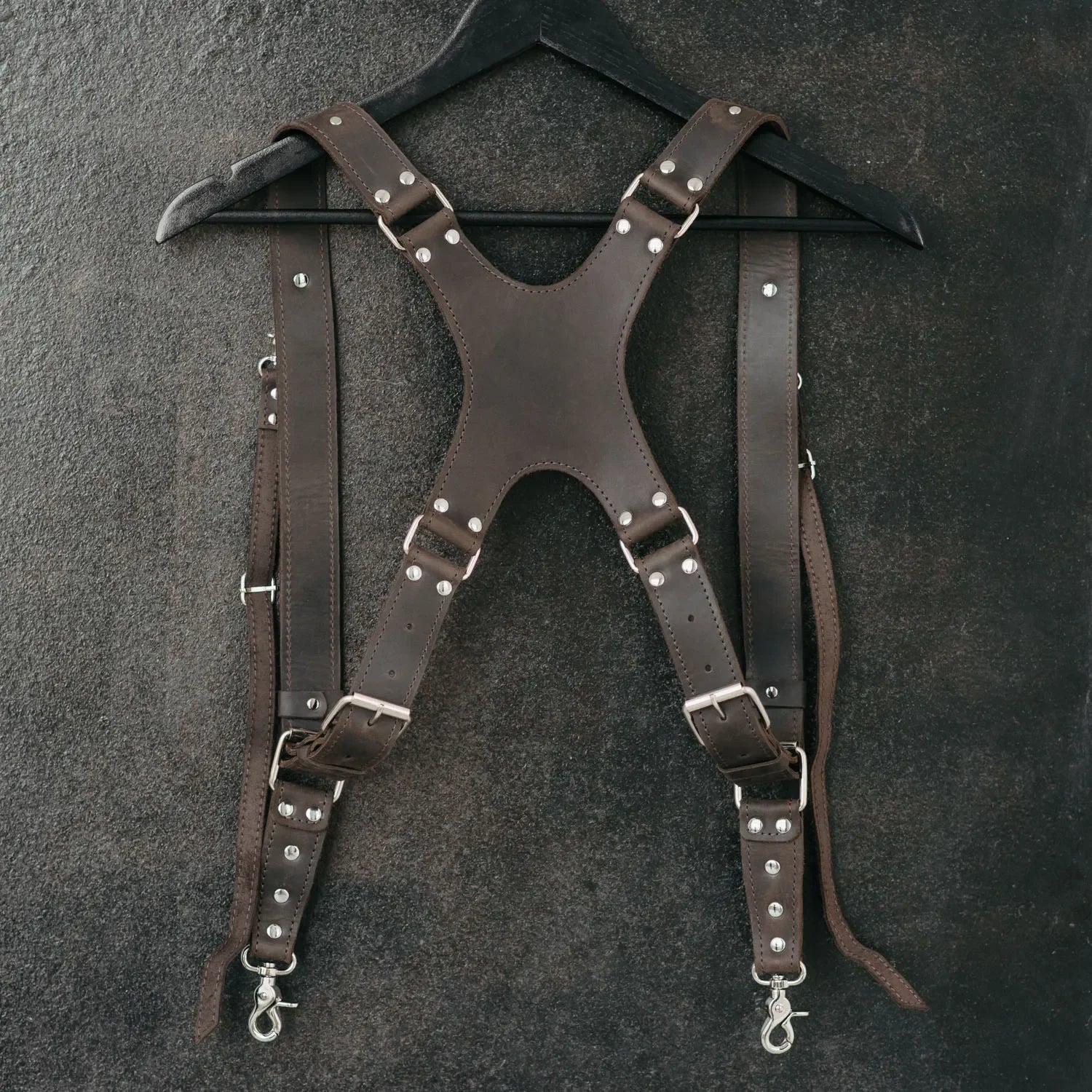Dual Camera Harness – Matte Leather with Custom Logo Option