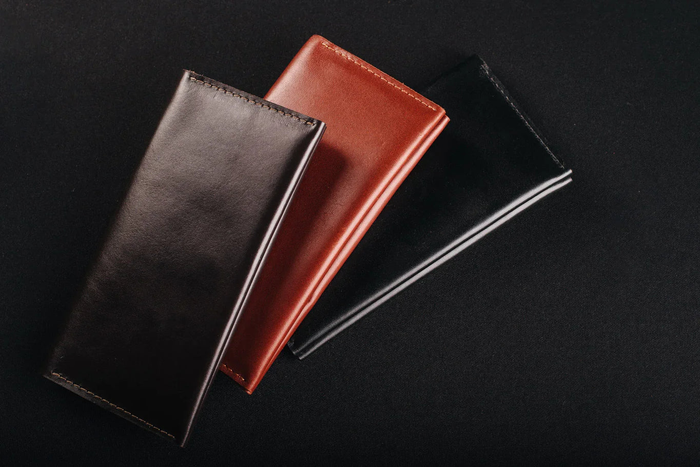 Long Smooth Leather Wallet with Handle