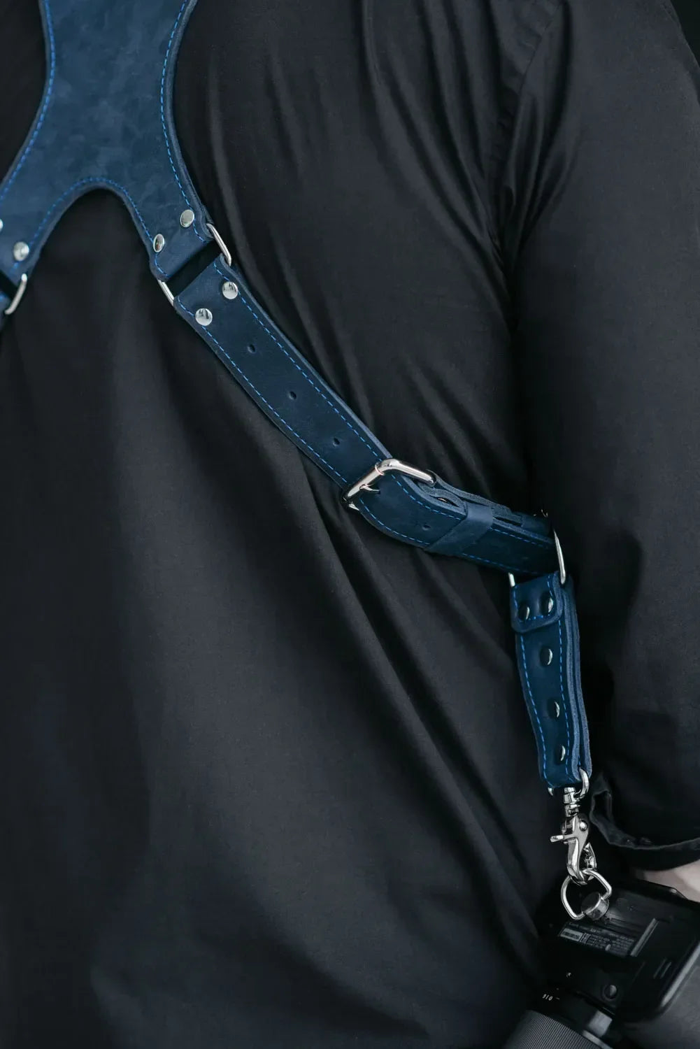 Dual Camera Harness – Matte Leather with Custom Logo Option