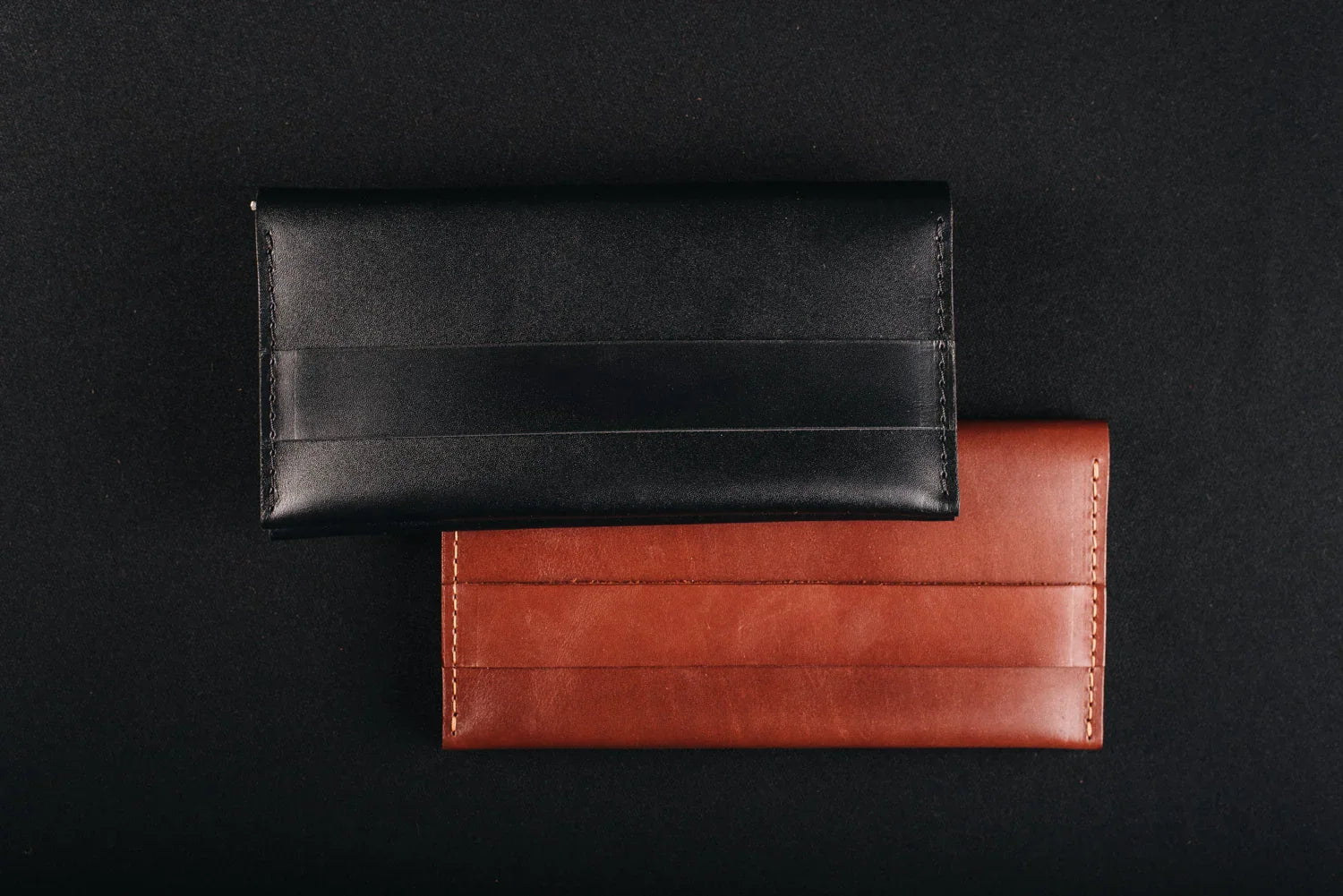 Long Smooth Leather Wallet with Handle