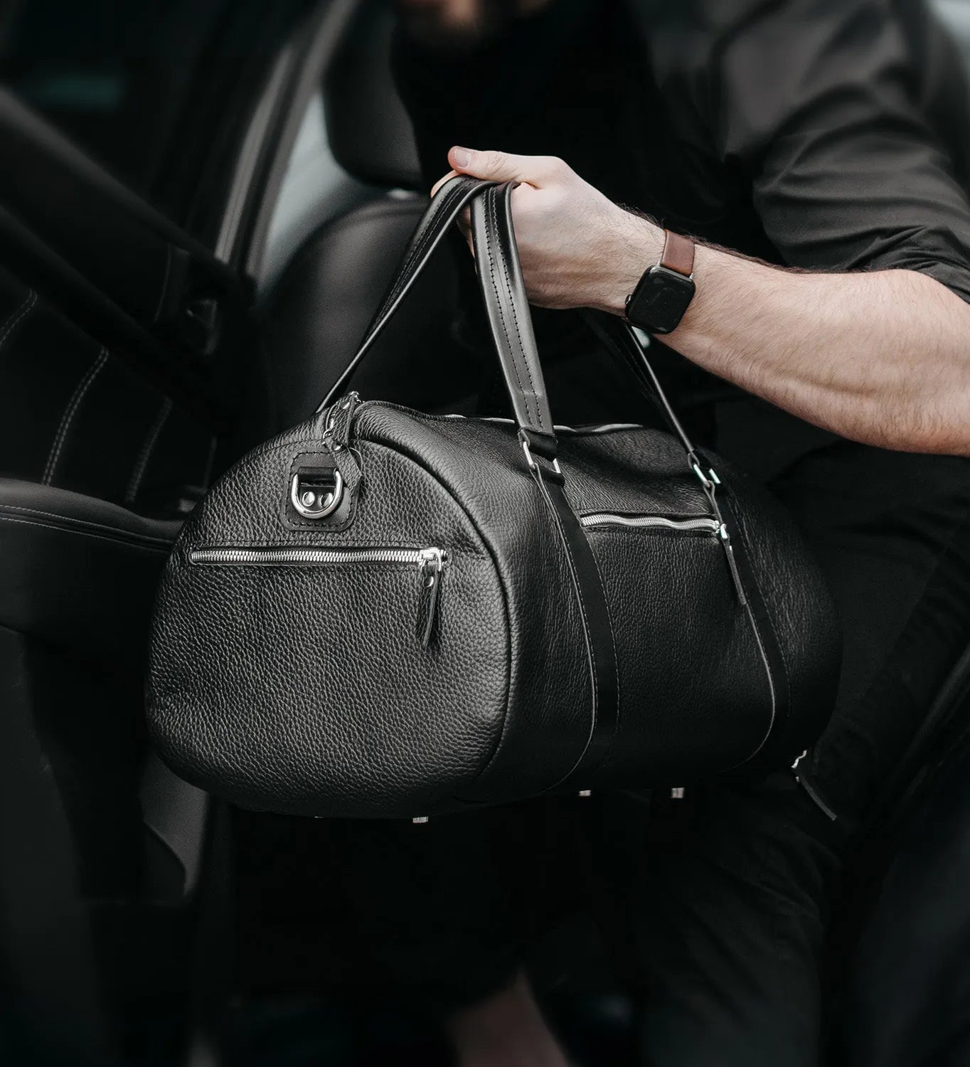 Full Grain Leather Gym & Overnight Bag – Weekender Duffel