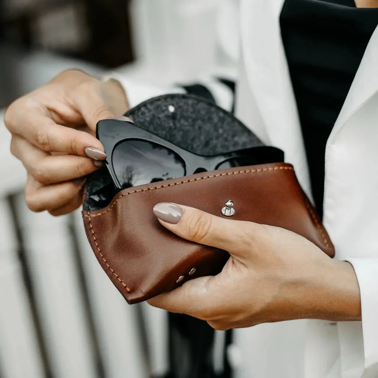 Smooth Leather Case for Sunglasses & Glasses – Handmade