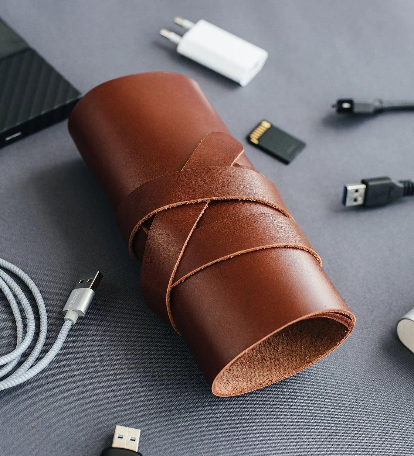 Roll-Up Leather Cord & Tools Wrap – Smooth Finish