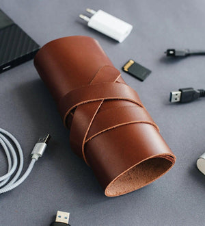 Roll-Up Leather Cord & Tools Wrap – Smooth Finish