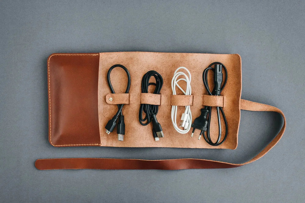 Roll-Up Leather Cord & Tools Wrap – Smooth Finish