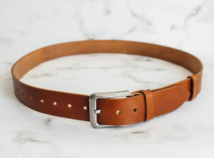 Set of 3 Men’s Belts 1.5" inch wide Vegetable Tanned Leather