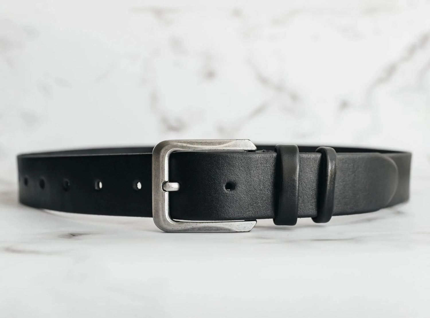 Veg Tanned Leather Belt | Smooth Black - Wenderfarer