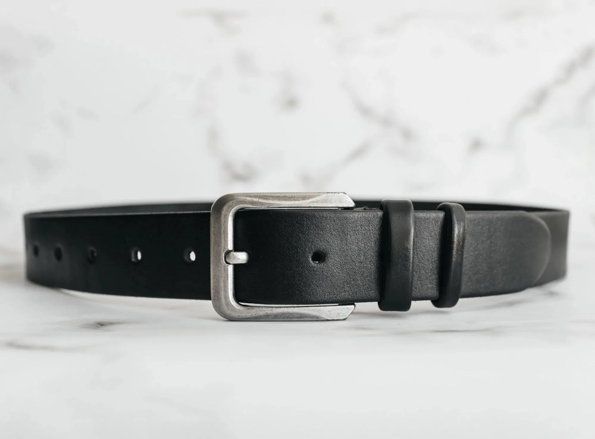 Veg Tanned Leather Belt | Smooth Black - Wenderfarer