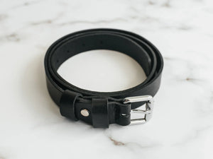 Women's Veg-Tanned Leather Belt – 1” Wide with Elegant Silver Buckle