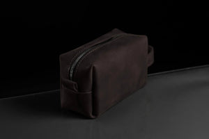 Waxed Matte Leather Dopp Kit – Travel Organizer