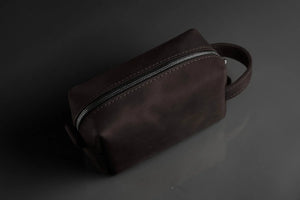 Waxed Matte Leather Dopp Kit – Travel Organizer