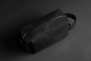 Waxed Matte Leather Dopp Kit – Travel Organizer