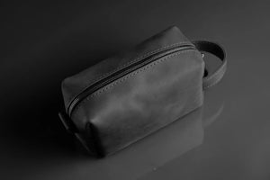 Waxed Matte Leather Dopp Kit – Travel Organizer