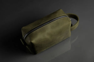 Waxed Matte Leather Dopp Kit – Travel Organizer