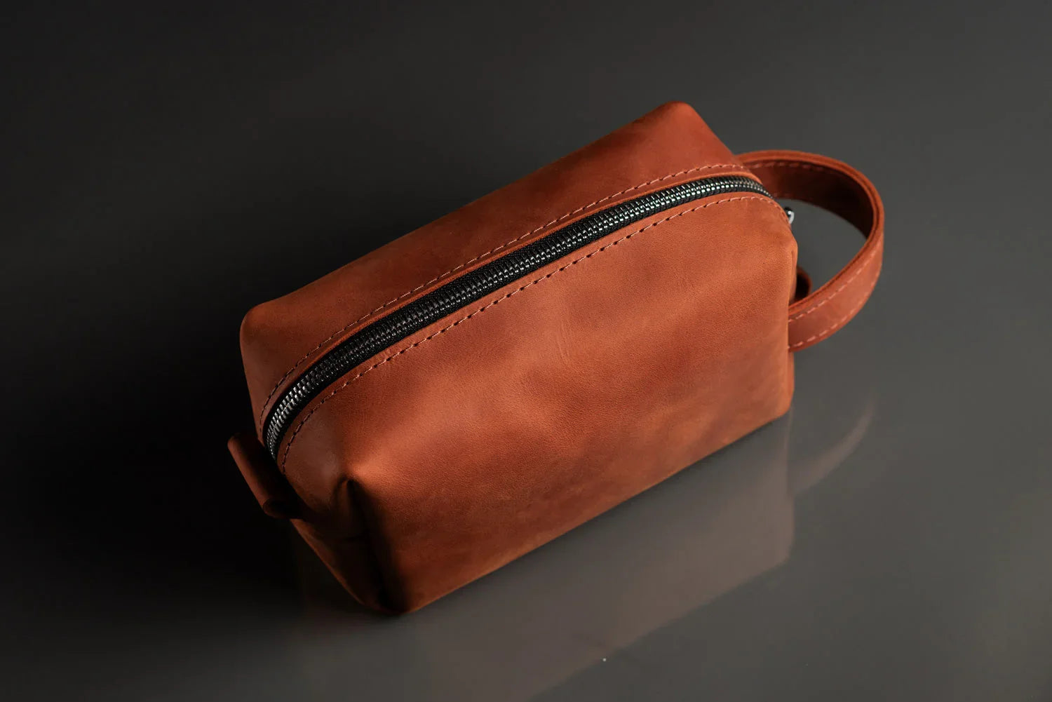 Waxed Matte Leather Dopp Kit – Travel Organizer