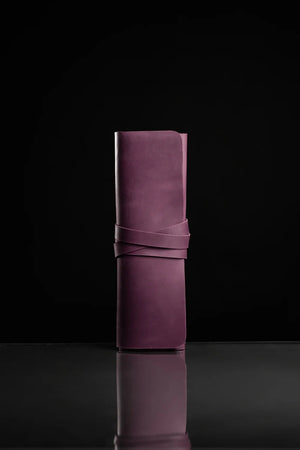 Leather Brush Roll Organizer – Waxed Matte Leather for Brushes & Tools