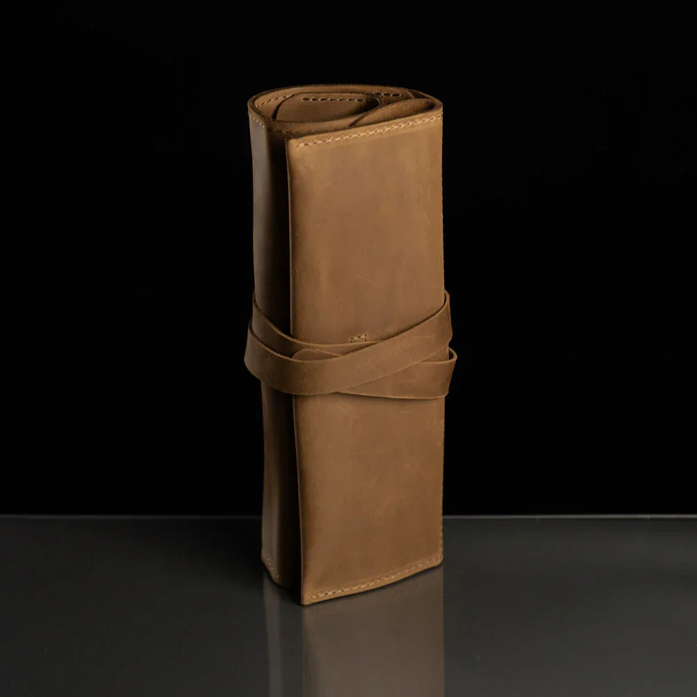 Artist’s Brush and Tool Roll – Handmade in Waxed Leather